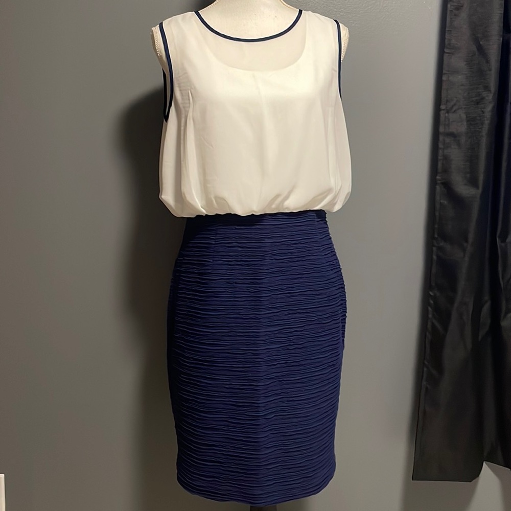 Maeve Anthropologie Blue & White Dress